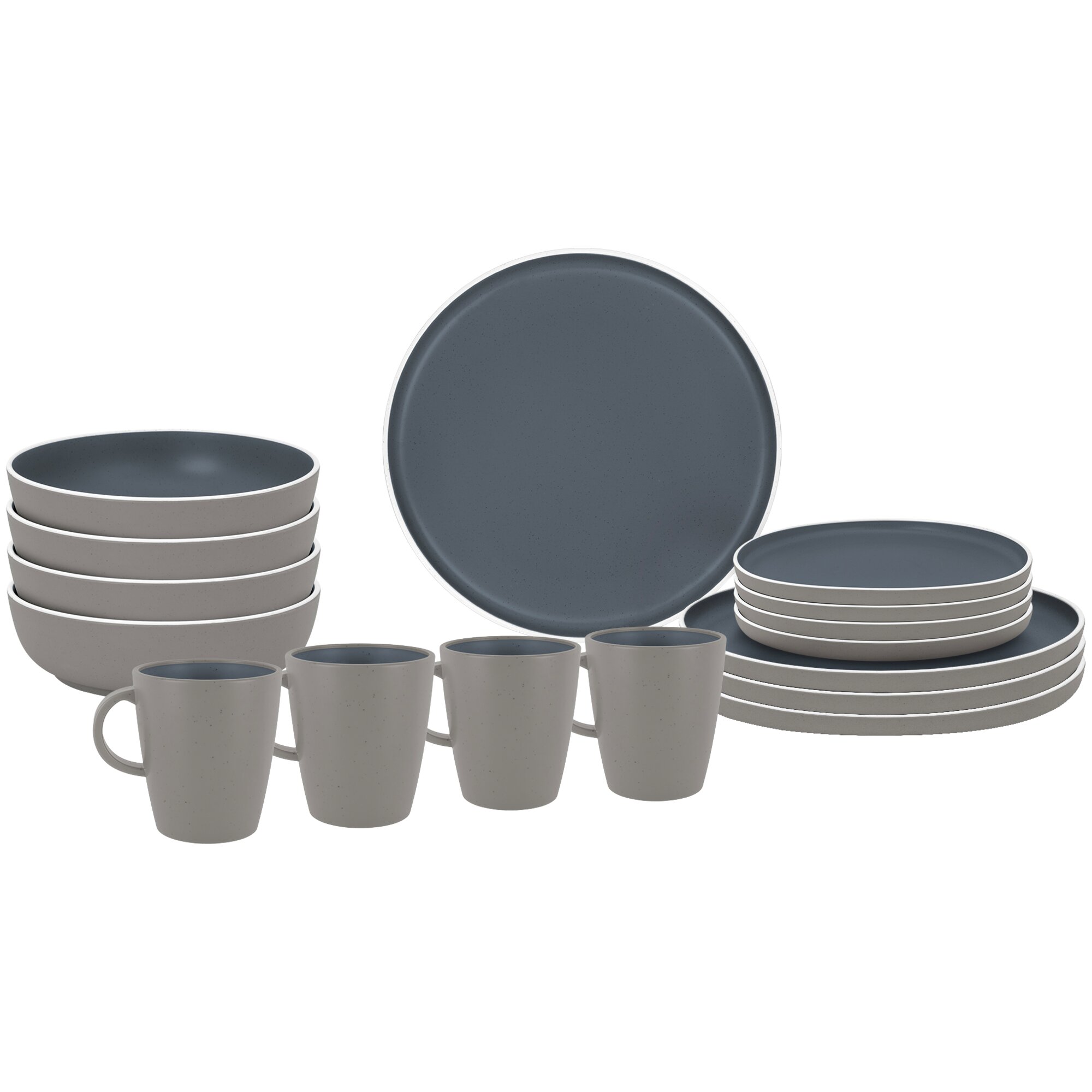 Geschirrset Lunchbox Trilogy Dark, 16-teilig