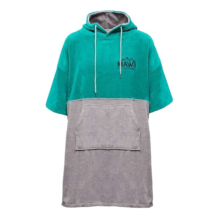 Badehandtuch Poncho, türkis-hellgrau, M