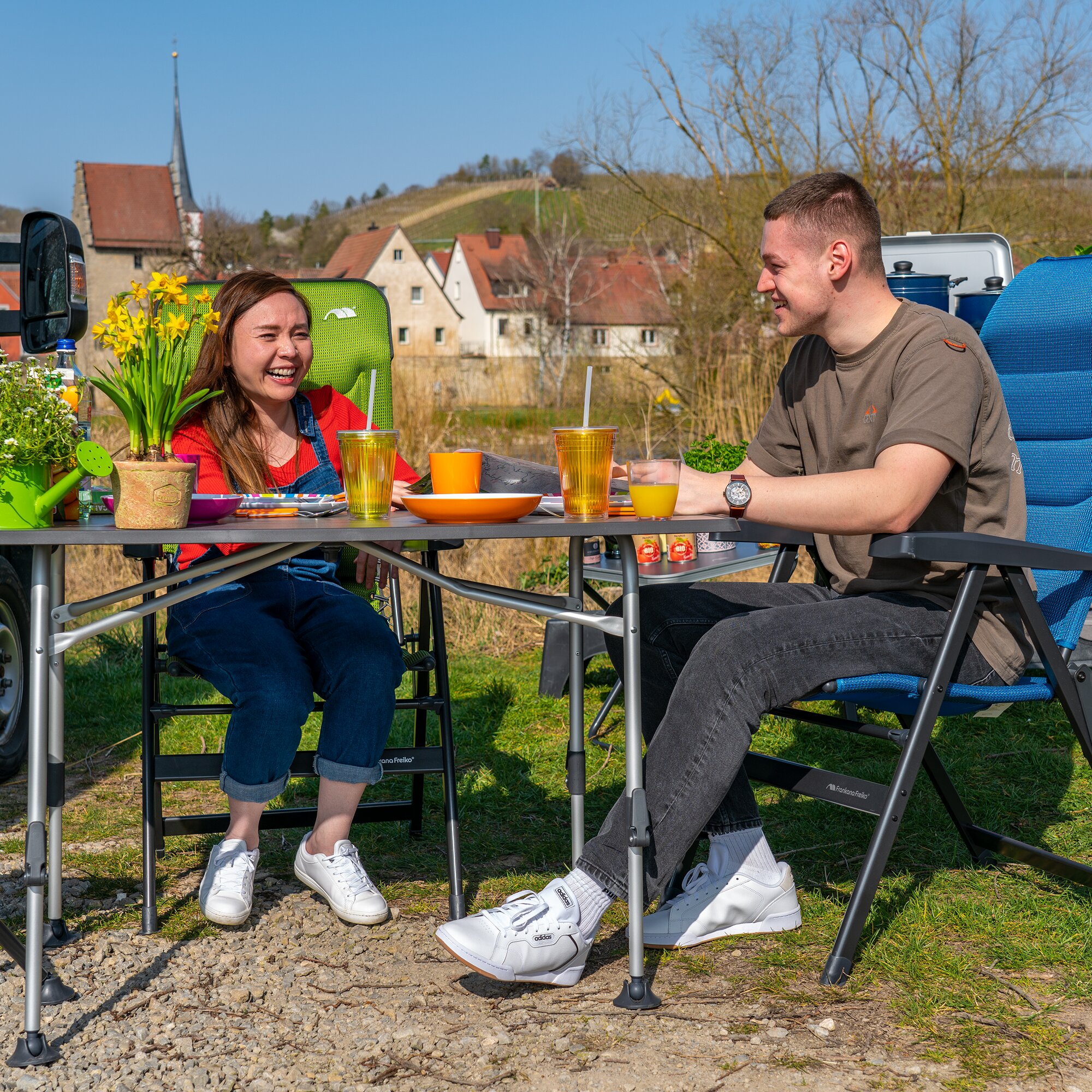 Campingtisch HighQ Blackline, 115 x 70 cm