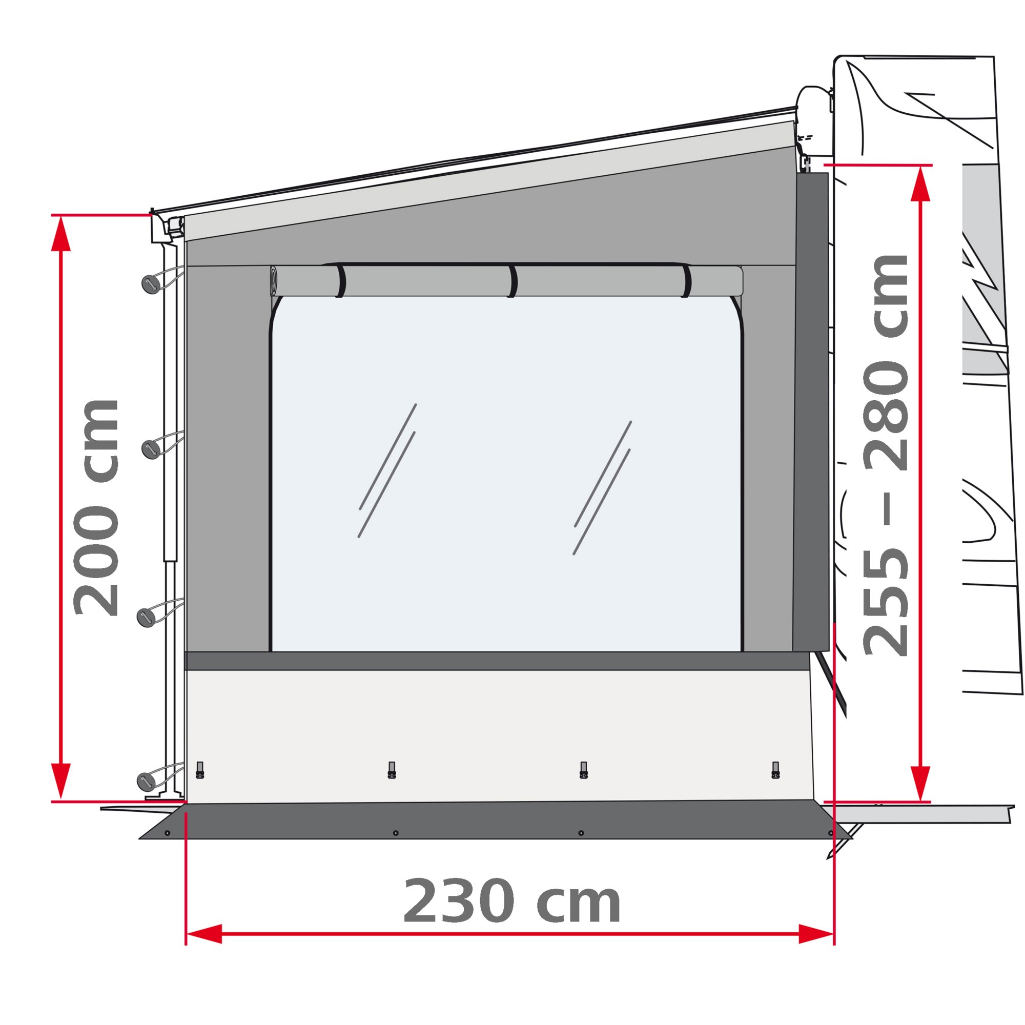 Seitenwand Side W Pro Shade F45/F80s, links