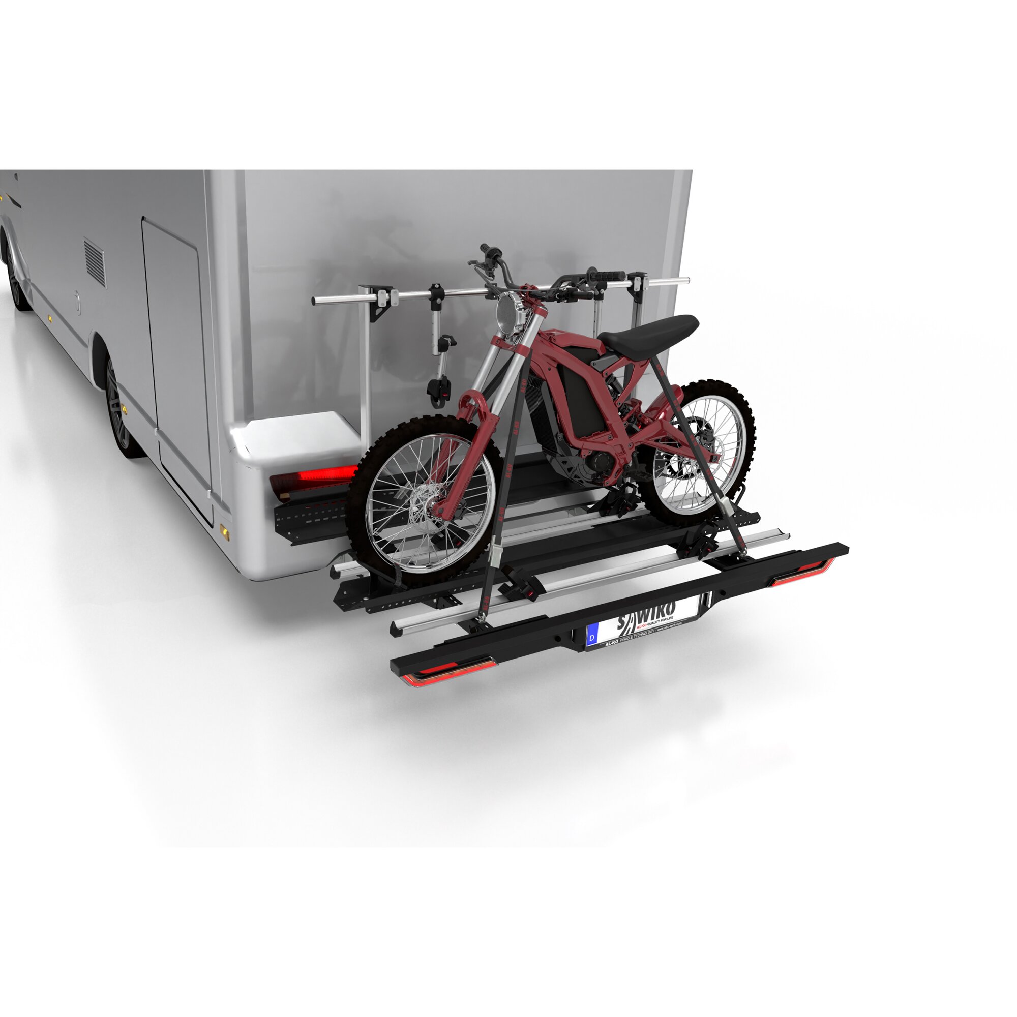 Lastenträger Vario mit LED-Beleuchtung für 1 Motorrad / Roller