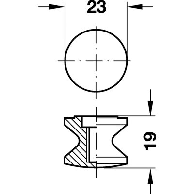 Druckknopf, chrom matt