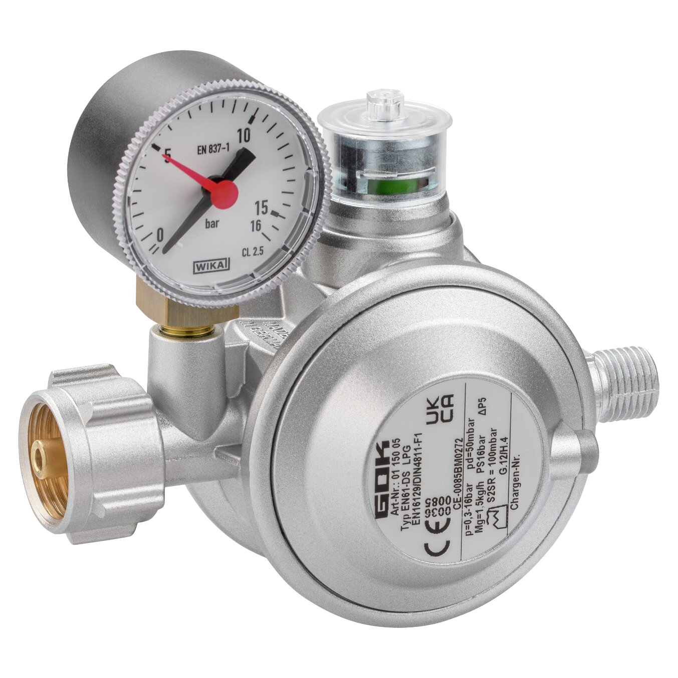 Gasregler 1,5 kg/h KLF x G1/4LH-KN UEDS Man.