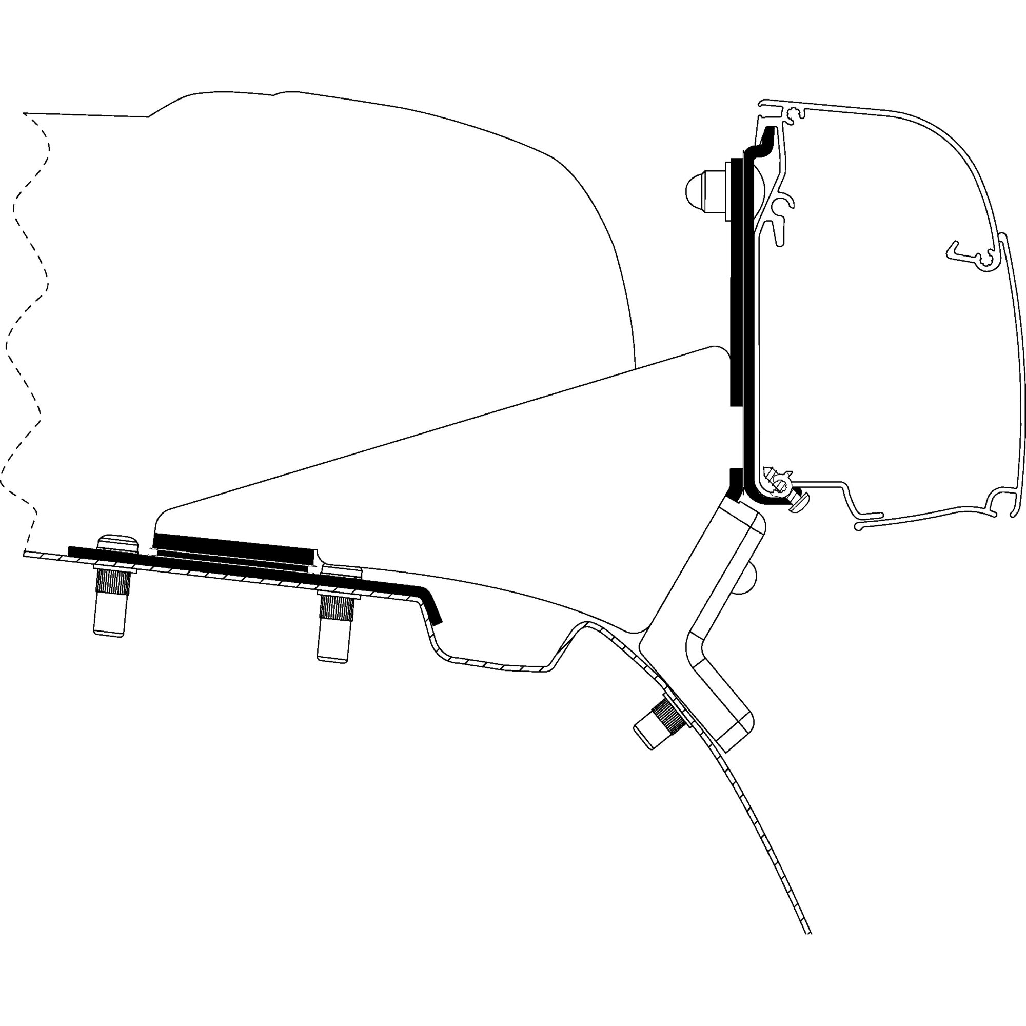 Adapter MB Vito/V-Klasse mit SCA-Aufstelldach für Thule 4200