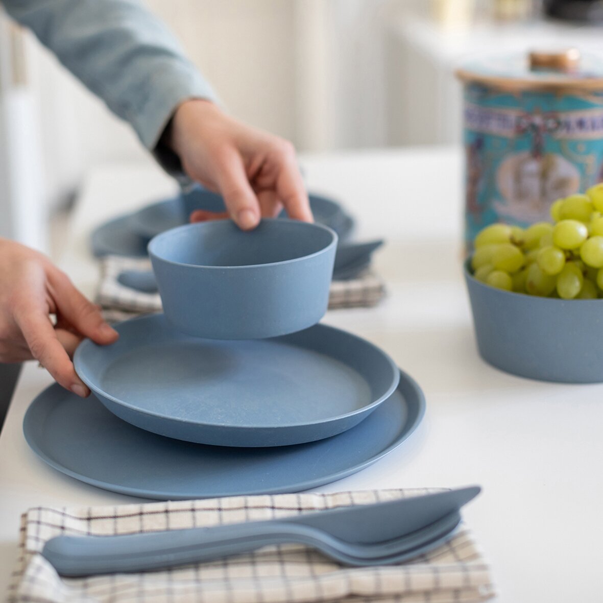 Besteckset KLIKK, blau