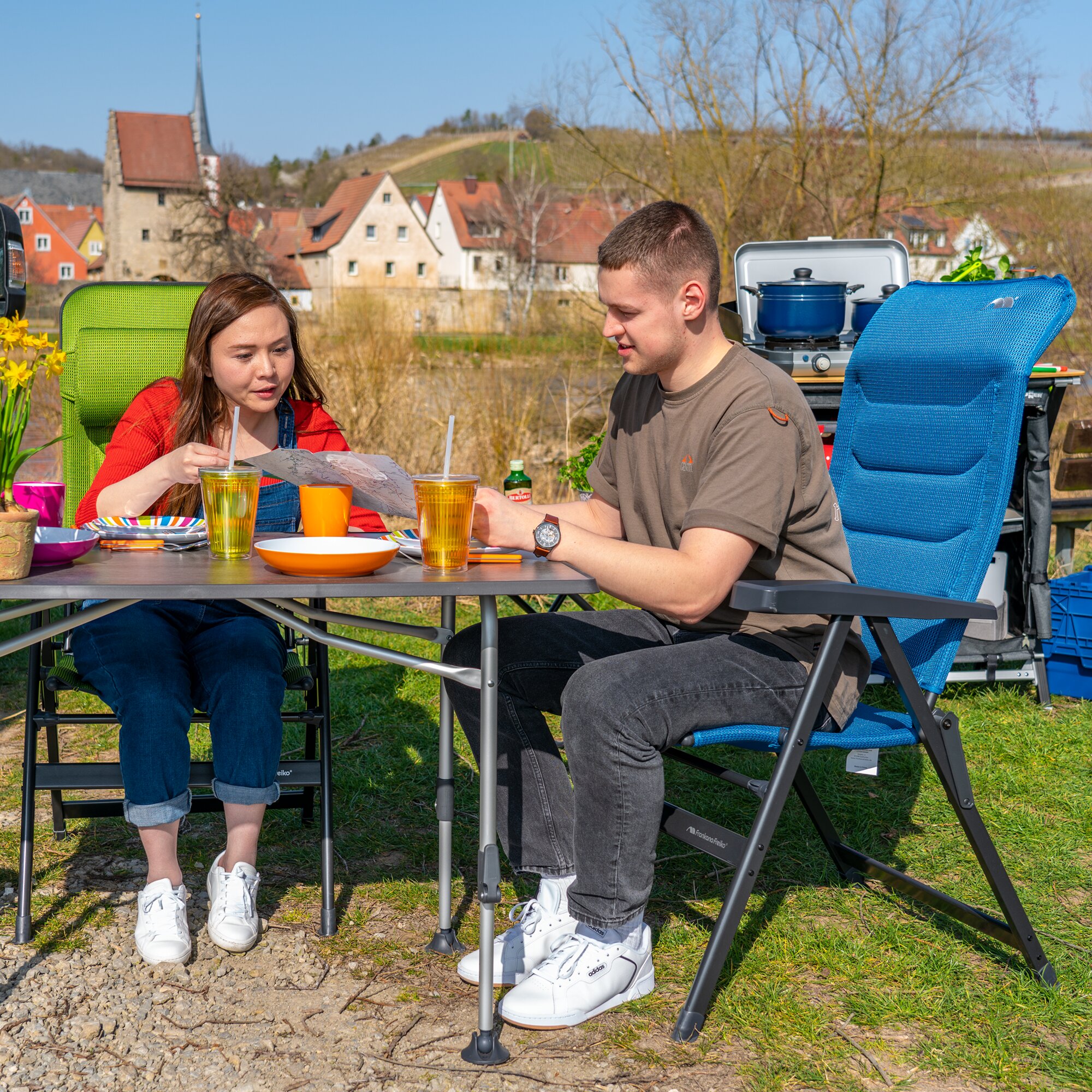 Campingstuhl HighQ Basic, blau