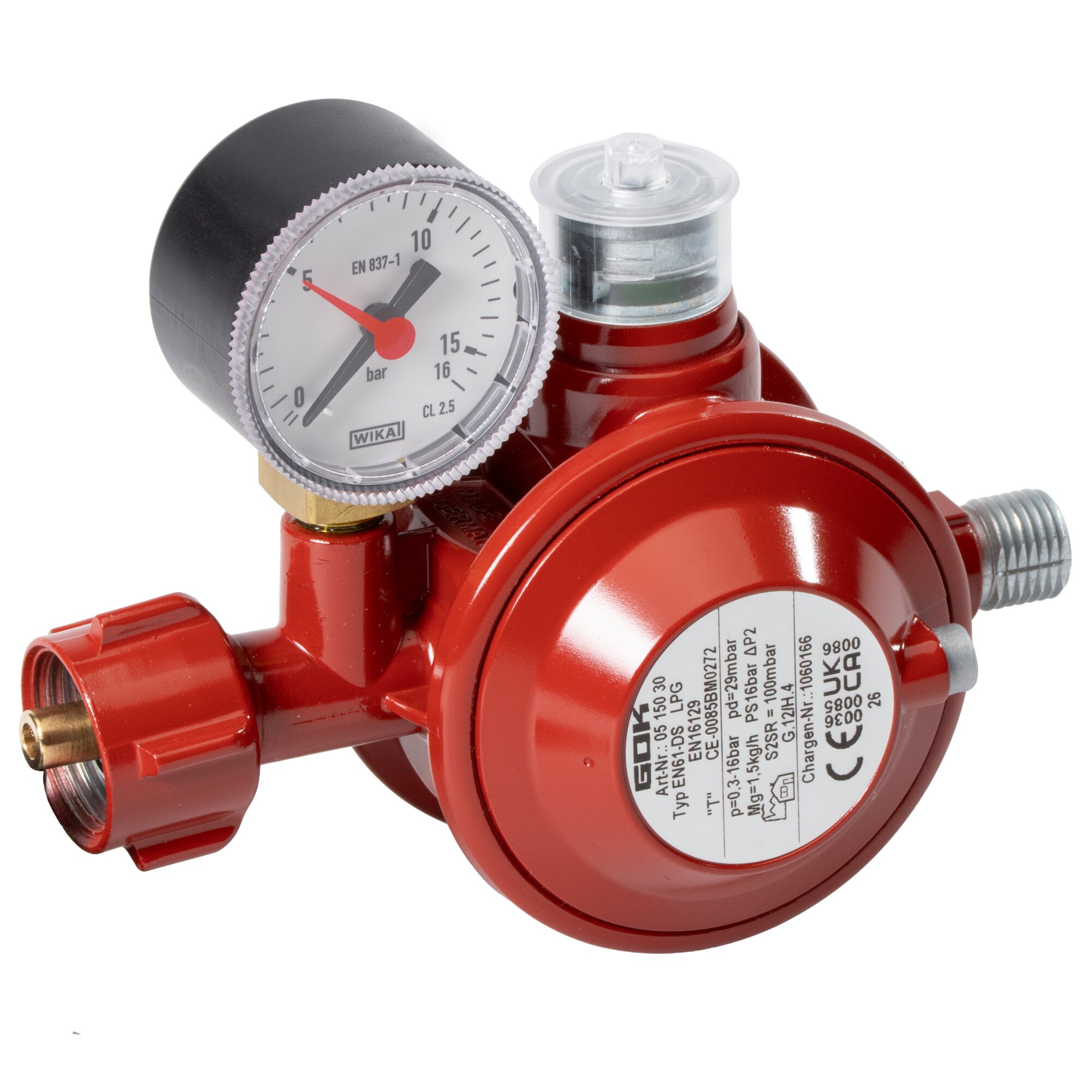 Gasregler 1,5 kg/h KLF x G1/4LH-KN TAE UEDS Man.