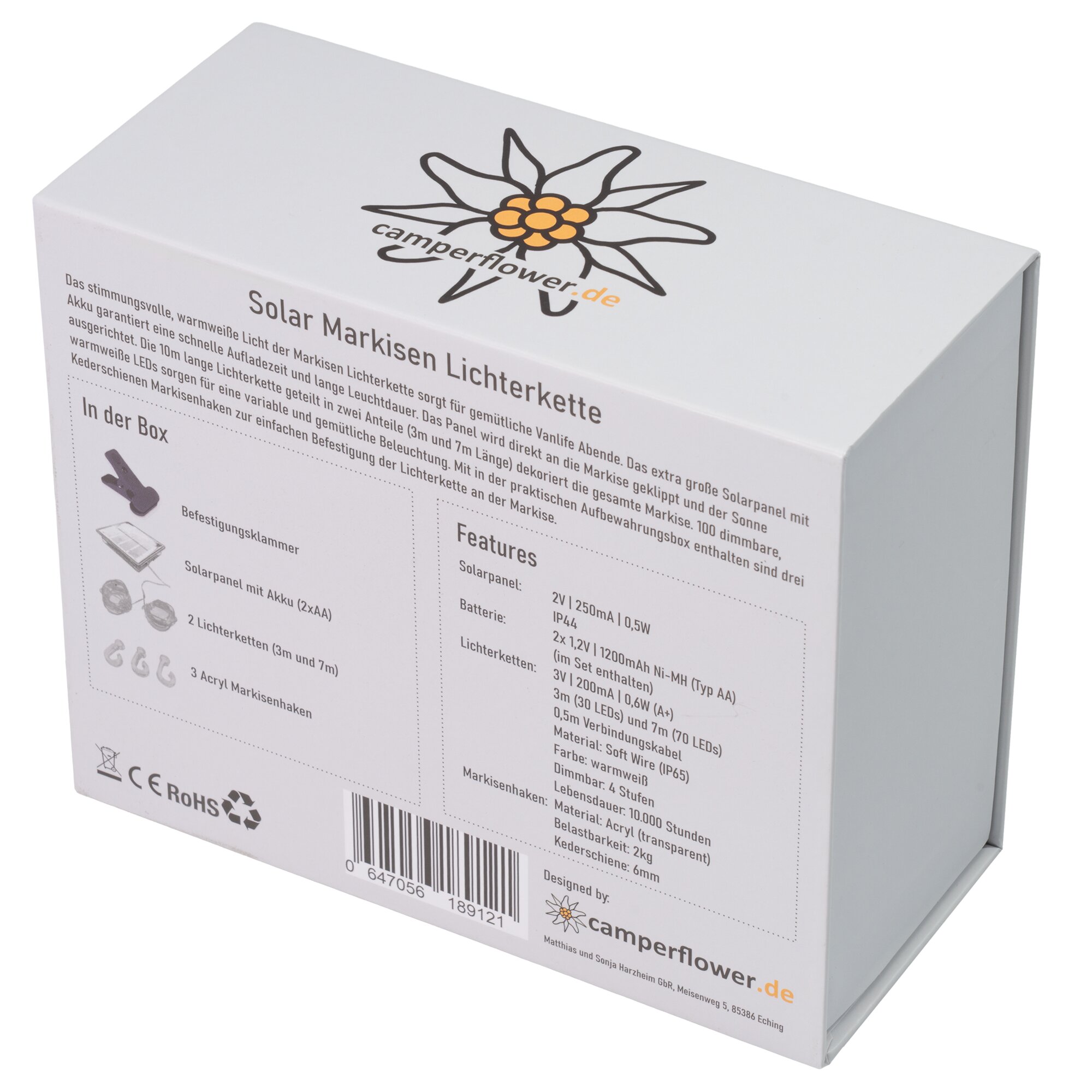Solar Markisen Lichterkette
