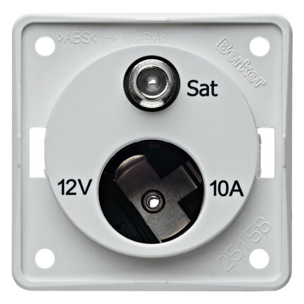Steckdose 12 V/SAT, weiß matt