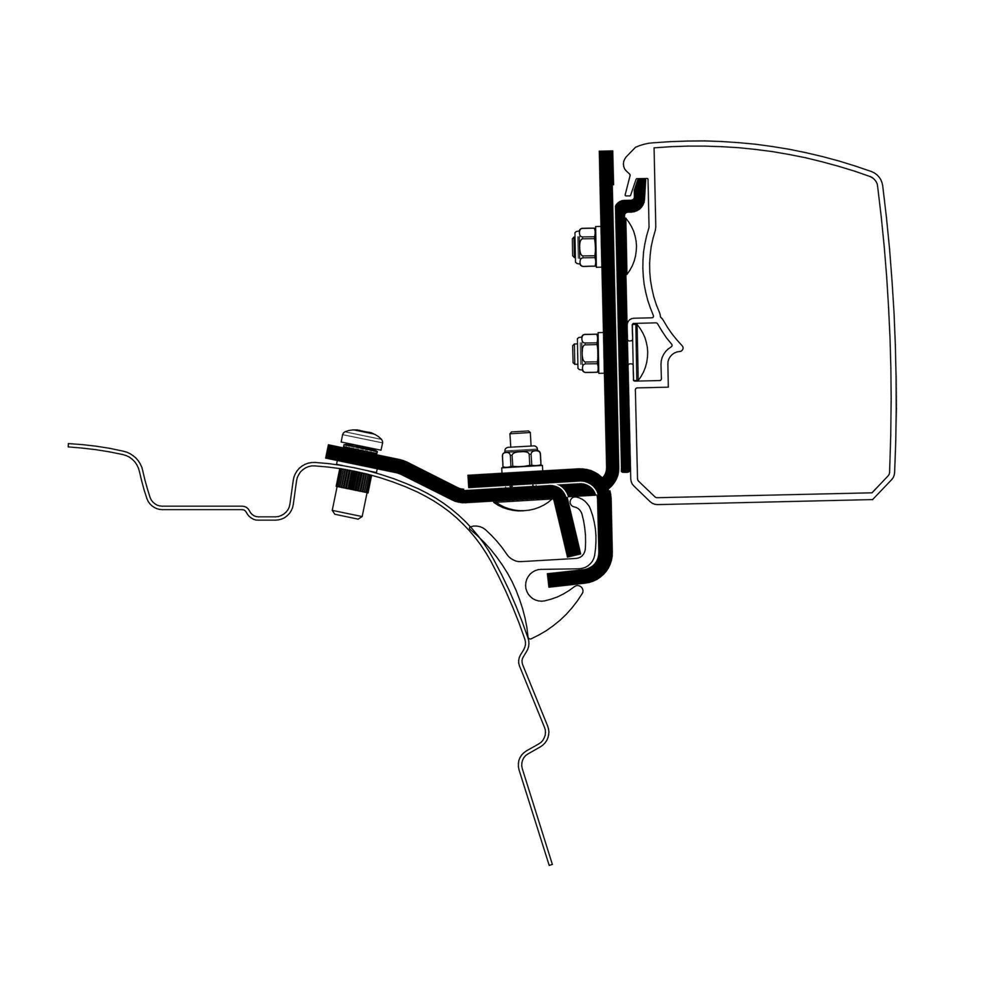 Adapter VW T5 / T6 mit Brandrup Rail für Thule 3200