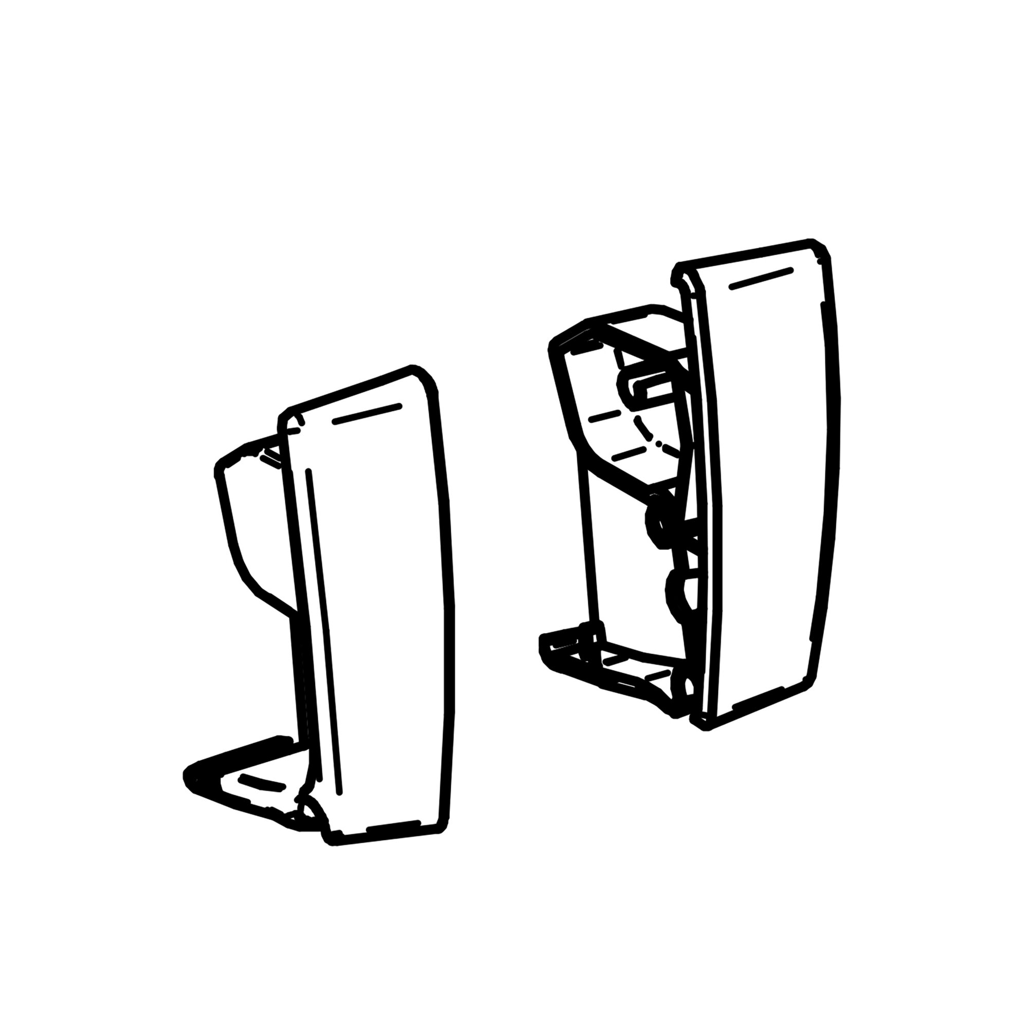 Frontblendenendkappen, weiß Thule 4200, Satz links und rechts