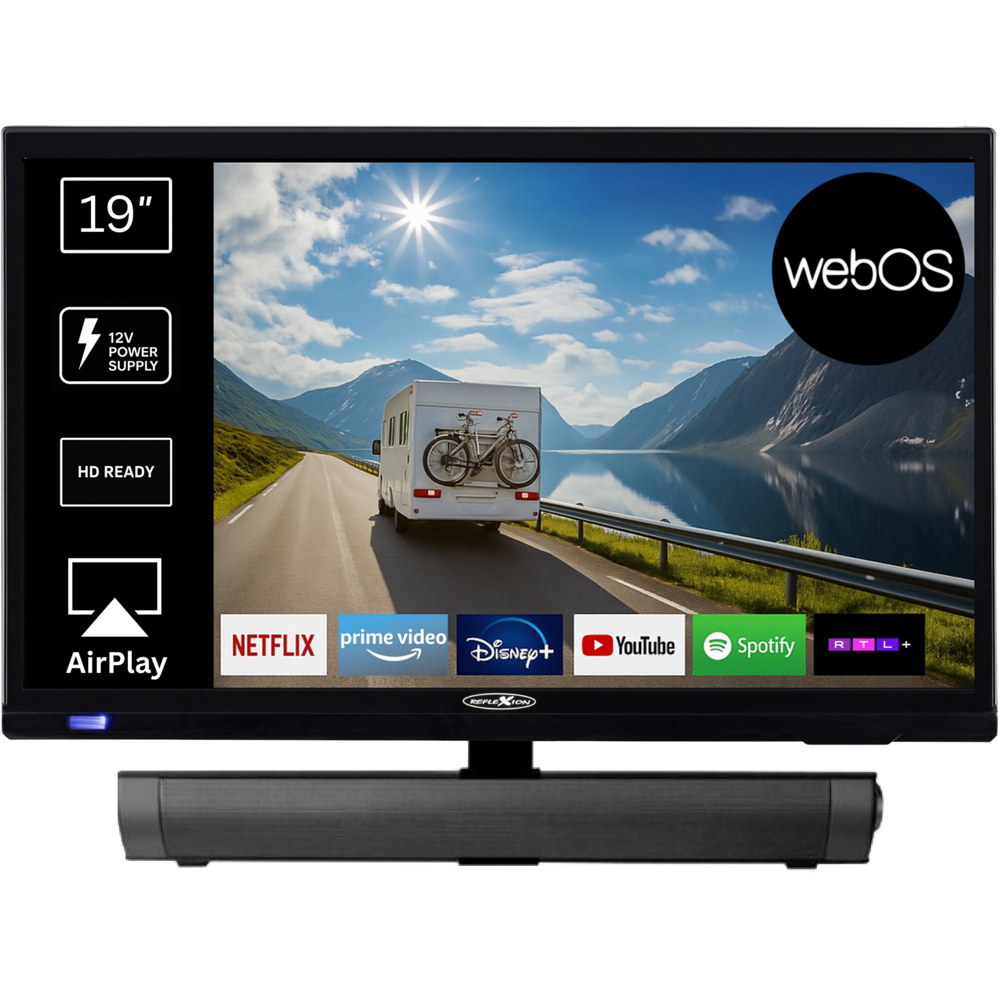 TV Reflexion LED19iBT Set inkl. Soundbar, Bildschirmgröße 19“ (48 cm)