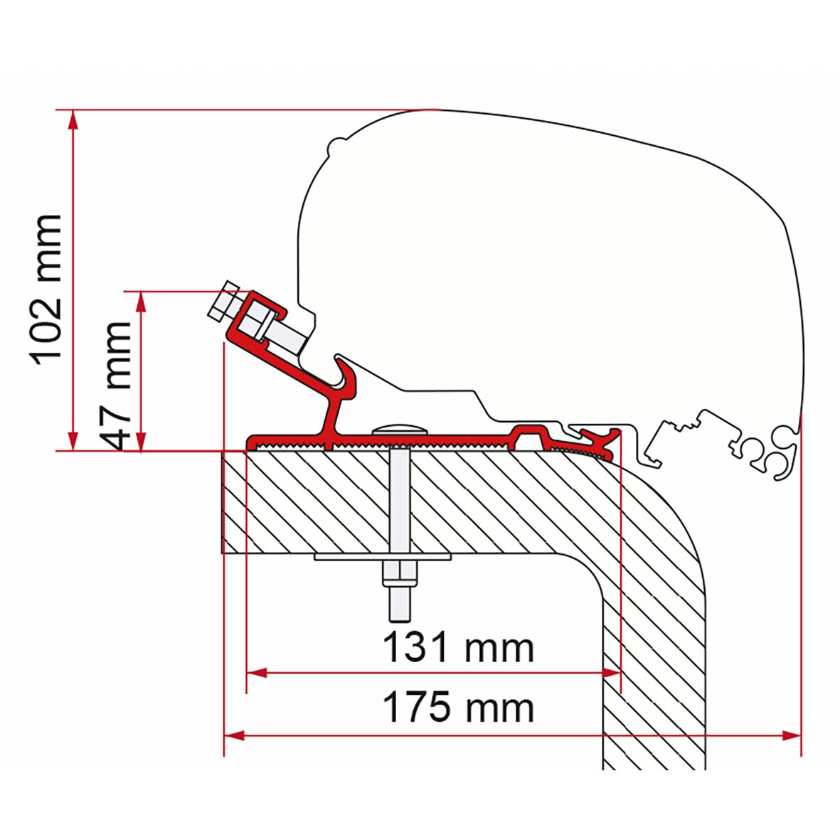 Markisenadapter Hymer für F80, 550 cm