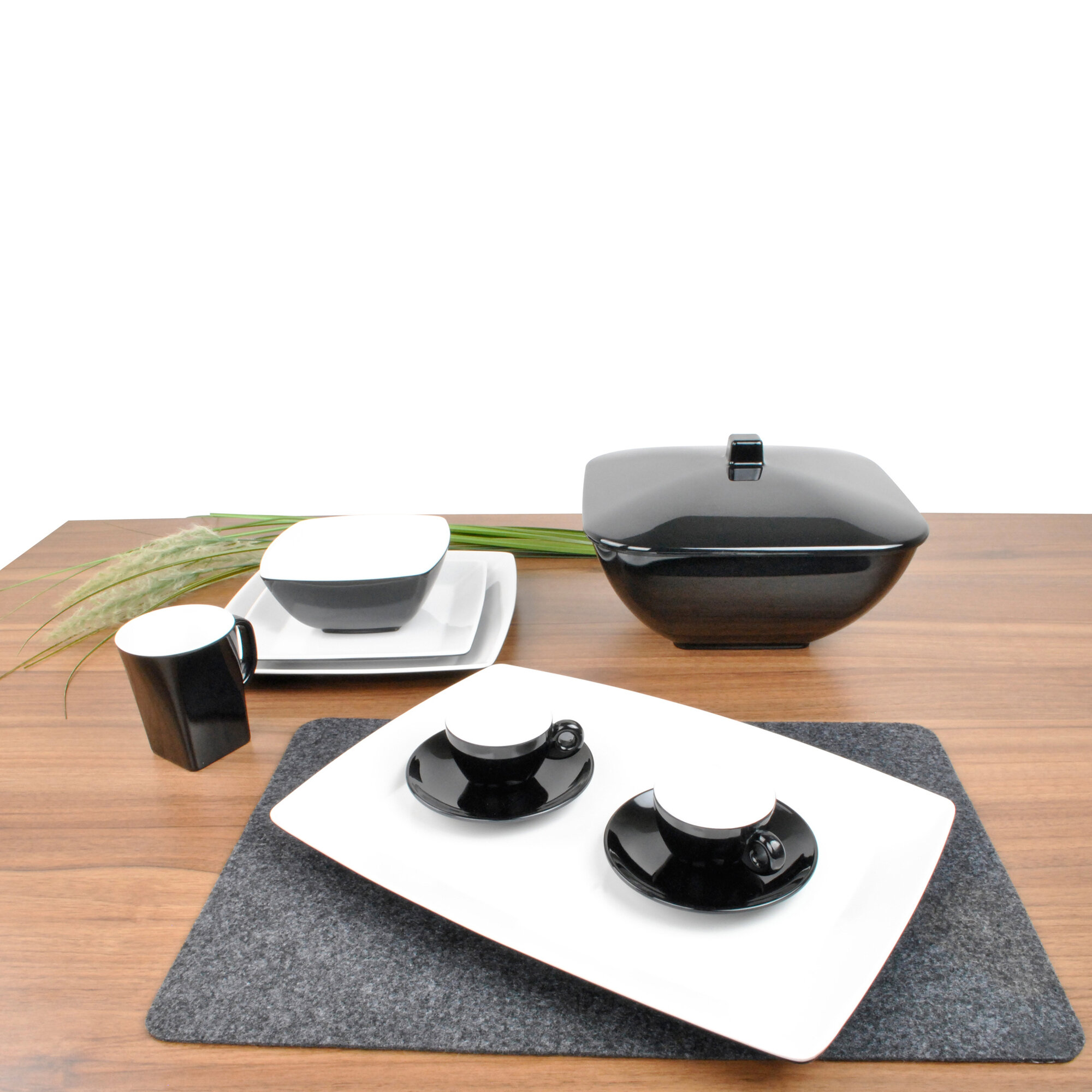 Espressoset Solid Line, schwarz