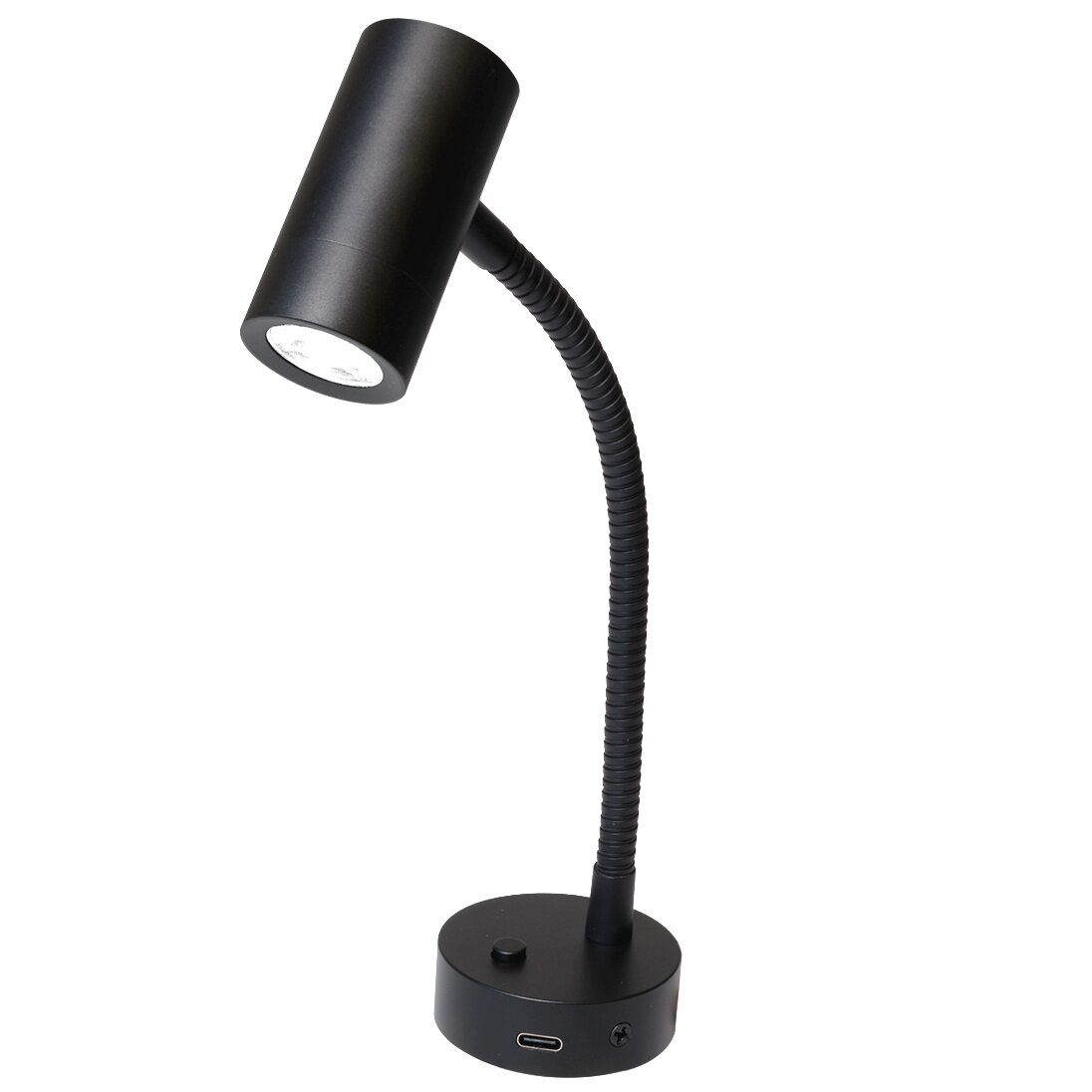 Leseleuchte Mini Tube D4 flex, Power LED, USB-C, mit Schalter, schwarz