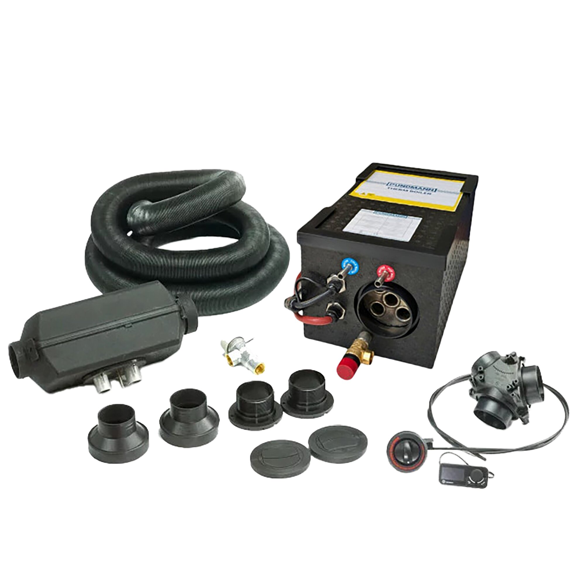 Warmduscher-Set mit 2 kW Standheizung und Therme, 12 V (200 W), 230 V (500 W)