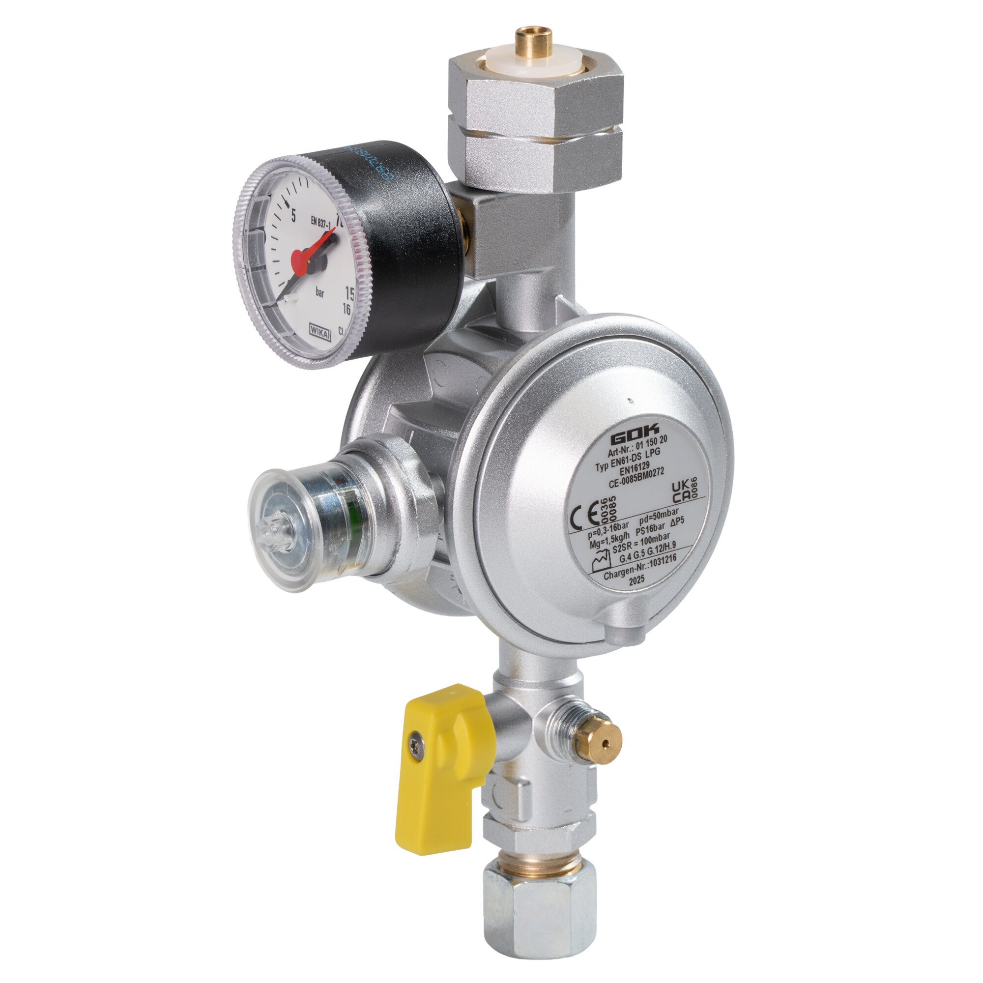 Gasregler 1,5 kg/h Komb.A x RVS10 UEDS KH Man.