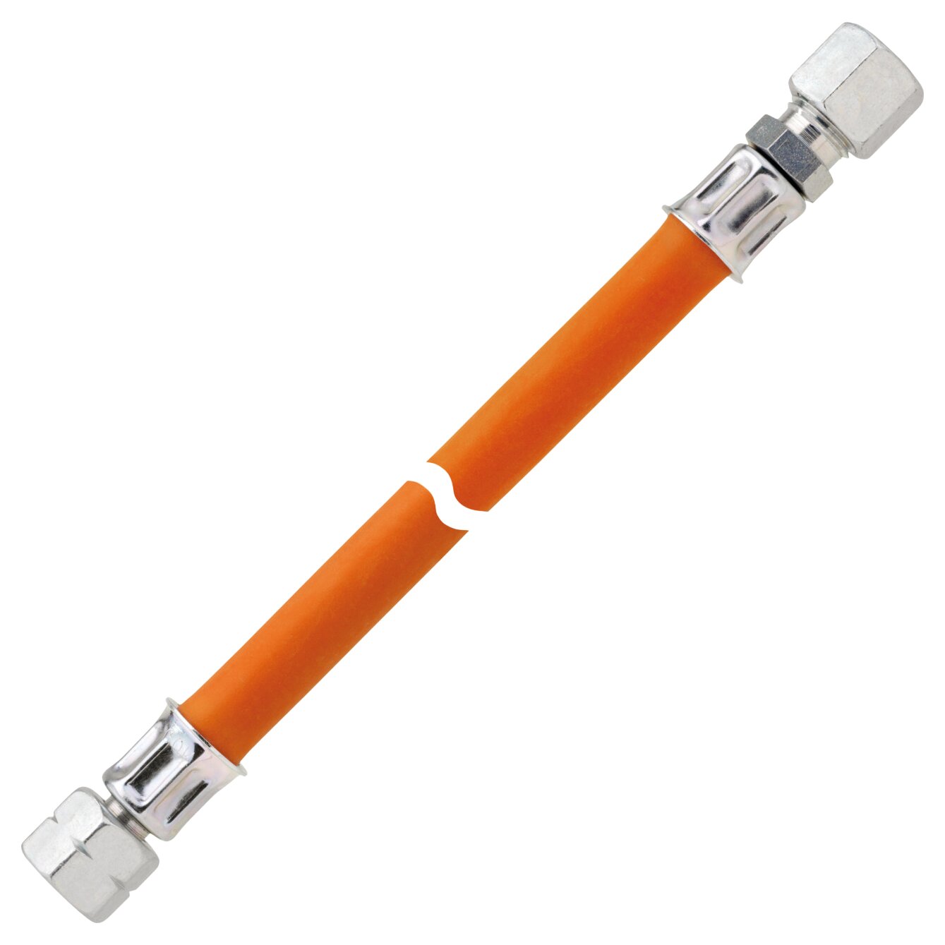 Gas-Hochdruckschlauchleitung 10 bar mit KST G 1/4 LH-ÜM x RVS 8 x 1500 SV