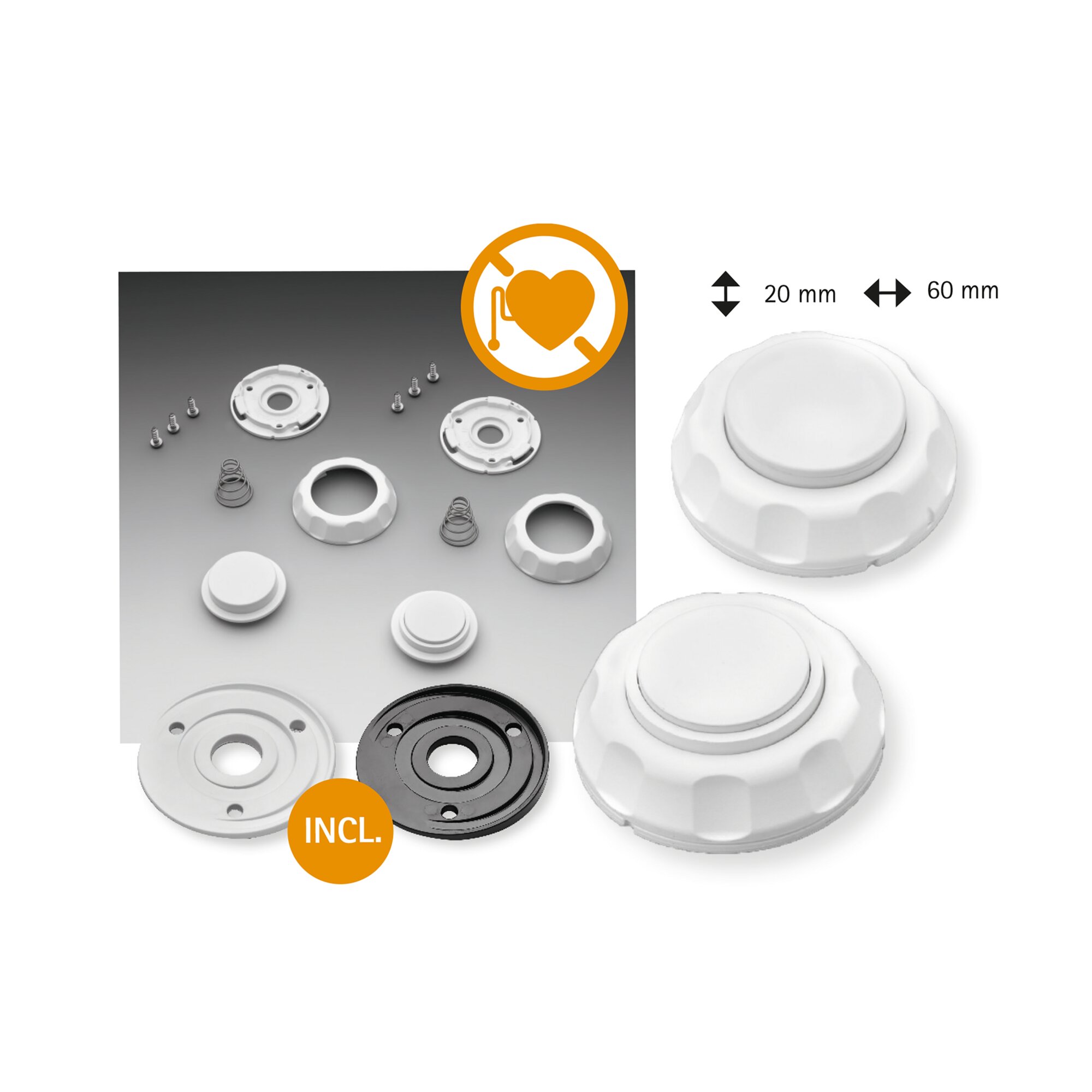 Türfeststeller Magnet hoch, weiß