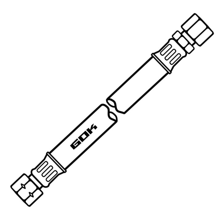 Mitteldruck-Schlauchleitung MS 10 bar, 400 mm, G 1/4 LH-ÜM x RVS 8