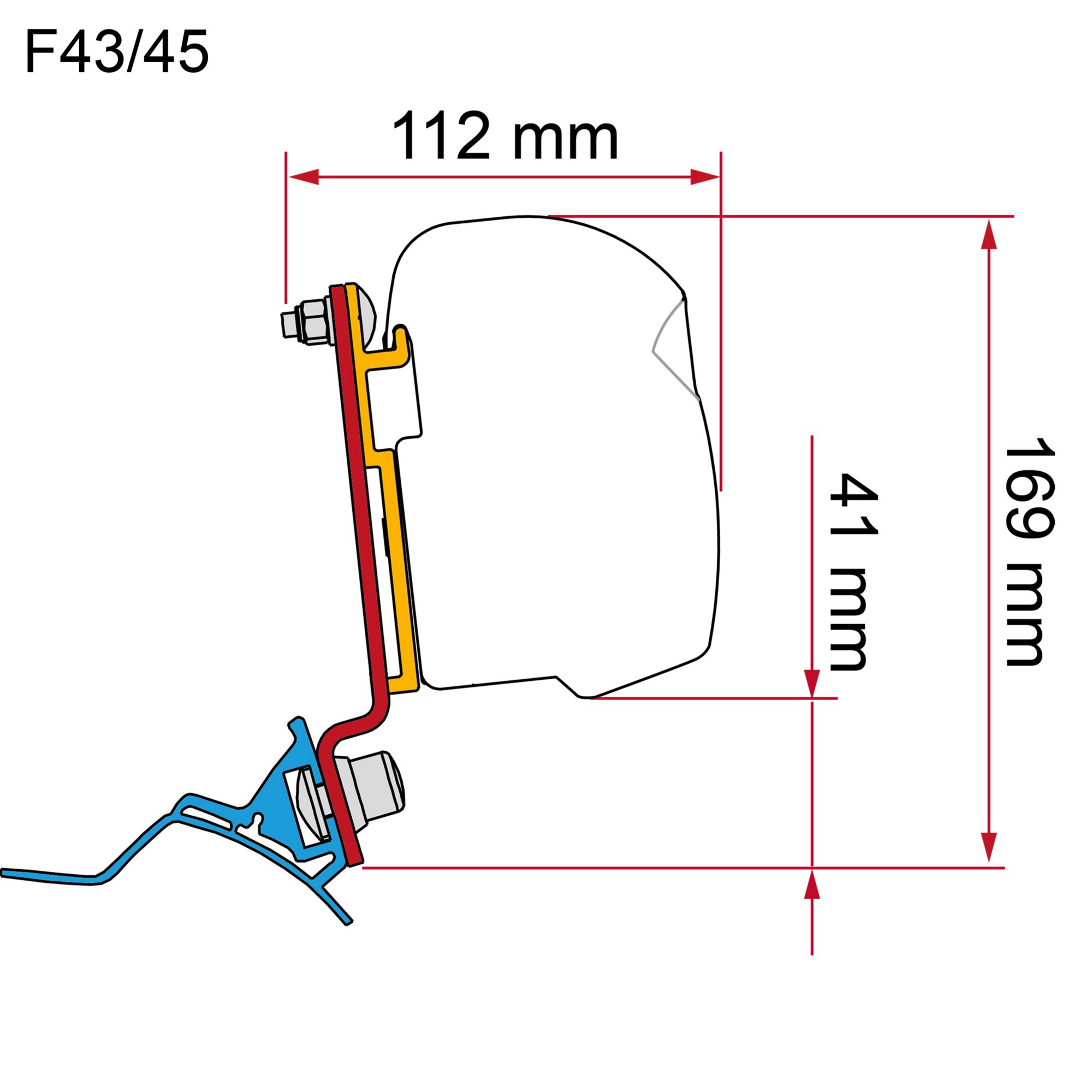 Markisenadapter Kit Stellantis (PSA) mit Westfalia Schiene für F35, F43, F45, F45s