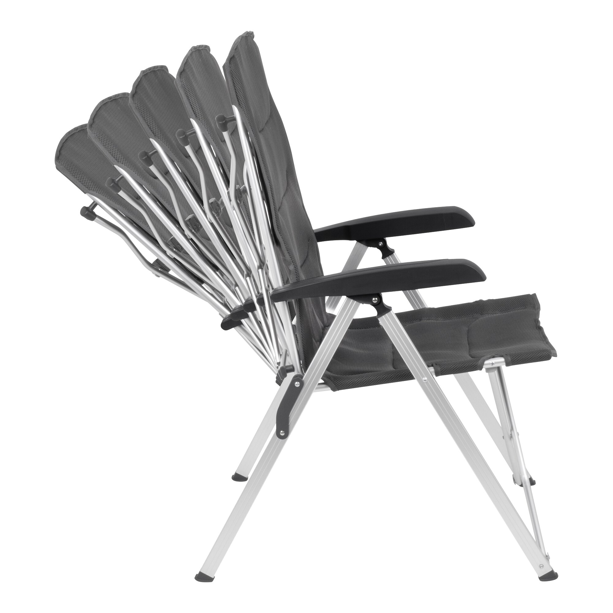 Campingstuhl Dynafold Recliner Outdoor-Stuhl, dunkelgrau
