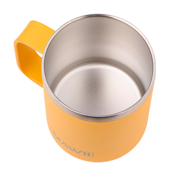 Edelstahl Becher mit Henkel, 350 ml, gelb