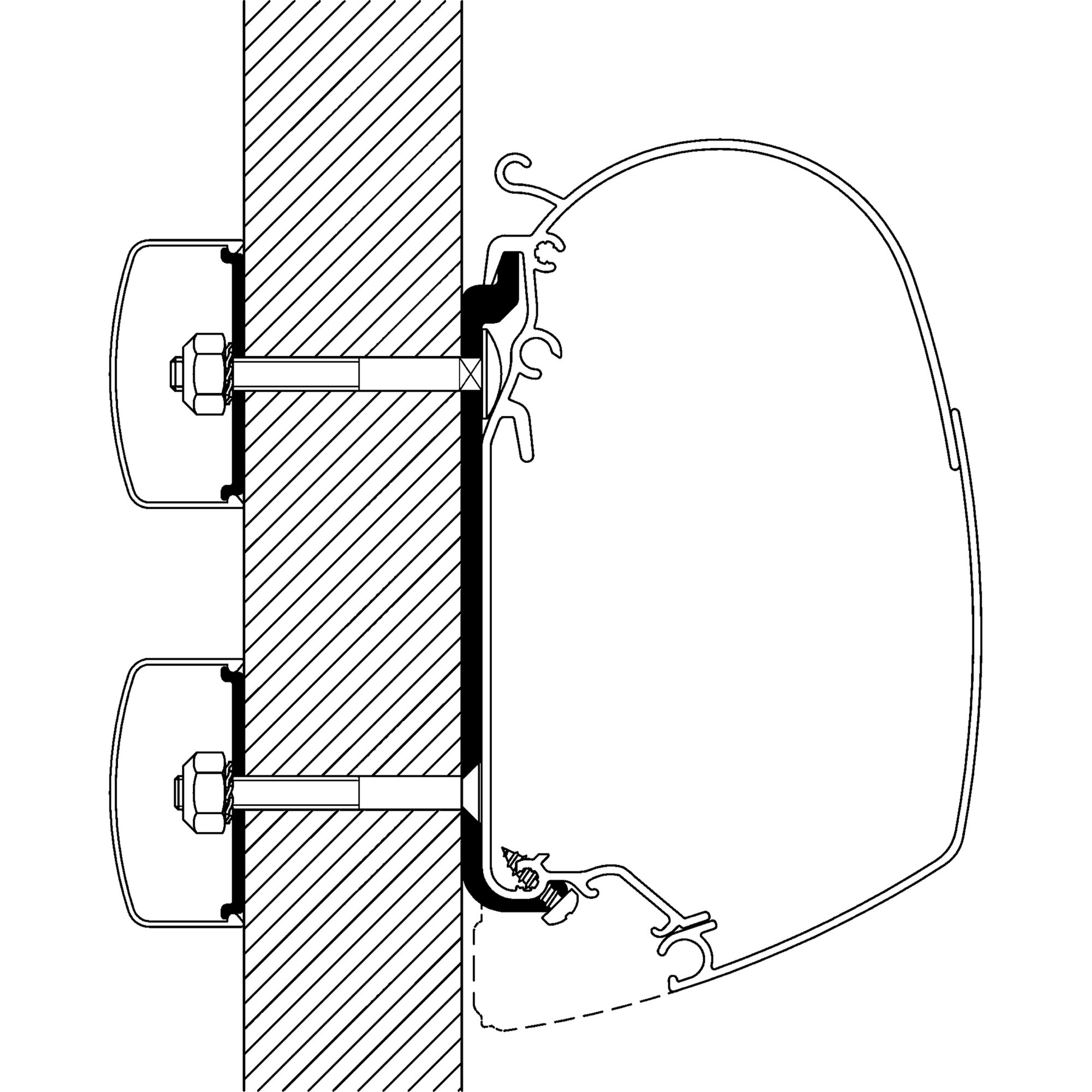 Flat-Adapter zu TO Serie 5 und 8, 3,50 m
