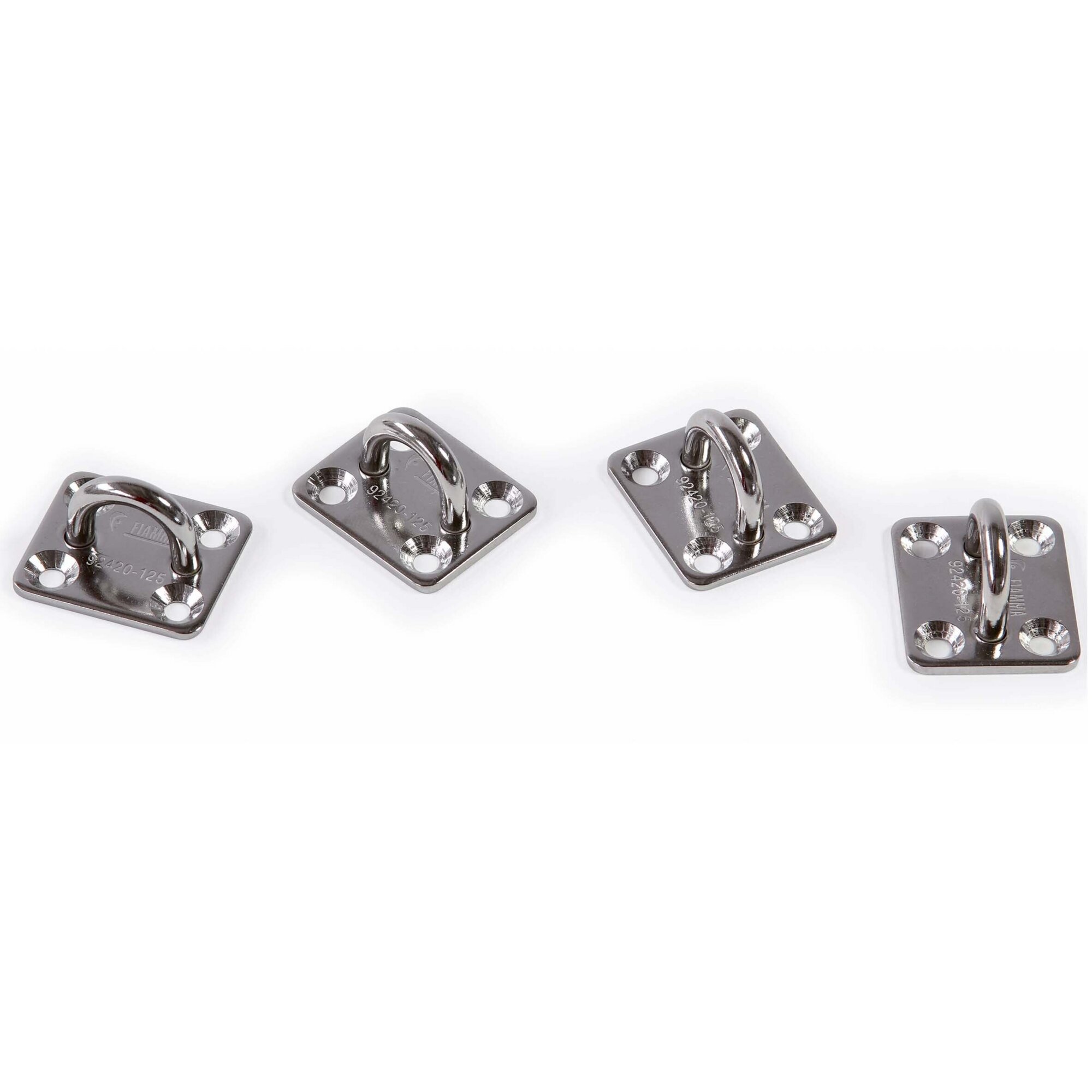 Edelstahlhaken Kit Square Plates, 4er-Set