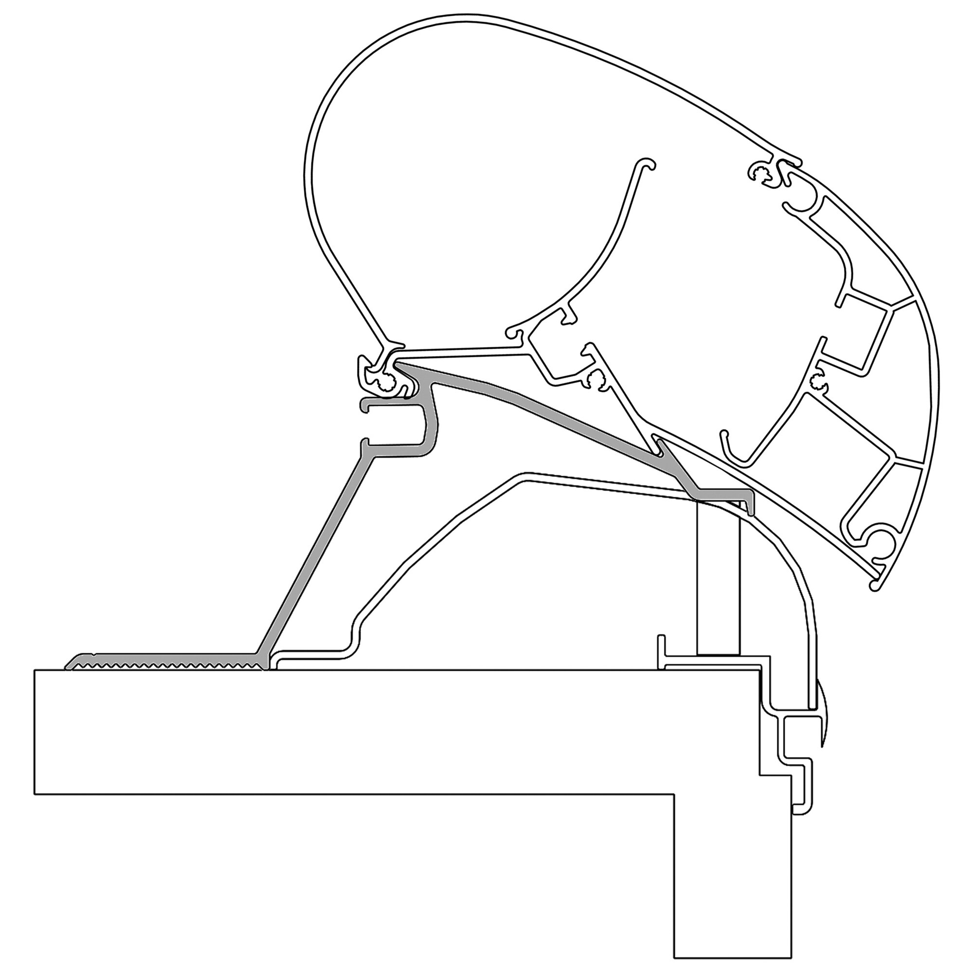 Adapter für Hobby-Wohnwagen ab Bj. 2014 zu Markisen Dometic Serie 2