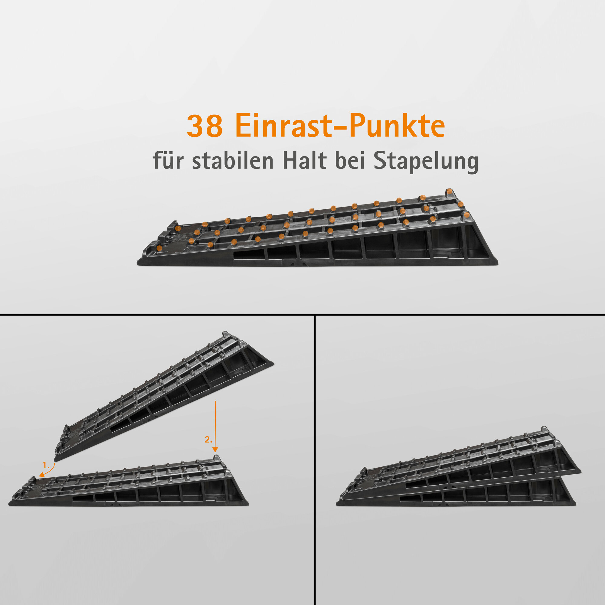 Auffahrkeil Kompakt Set schwarz