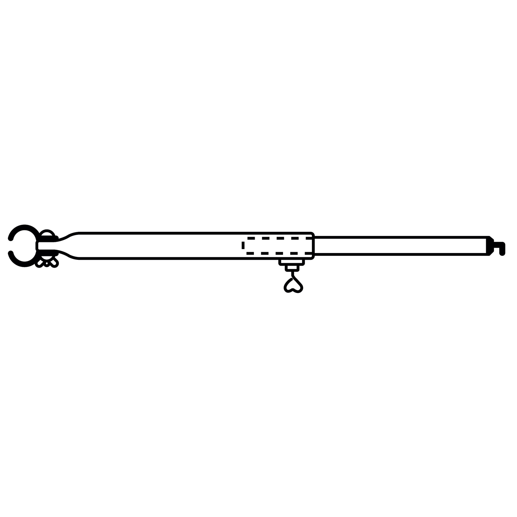 Teleskopierbare Dachhakenstange Stahl, 300 cm, 25 mm