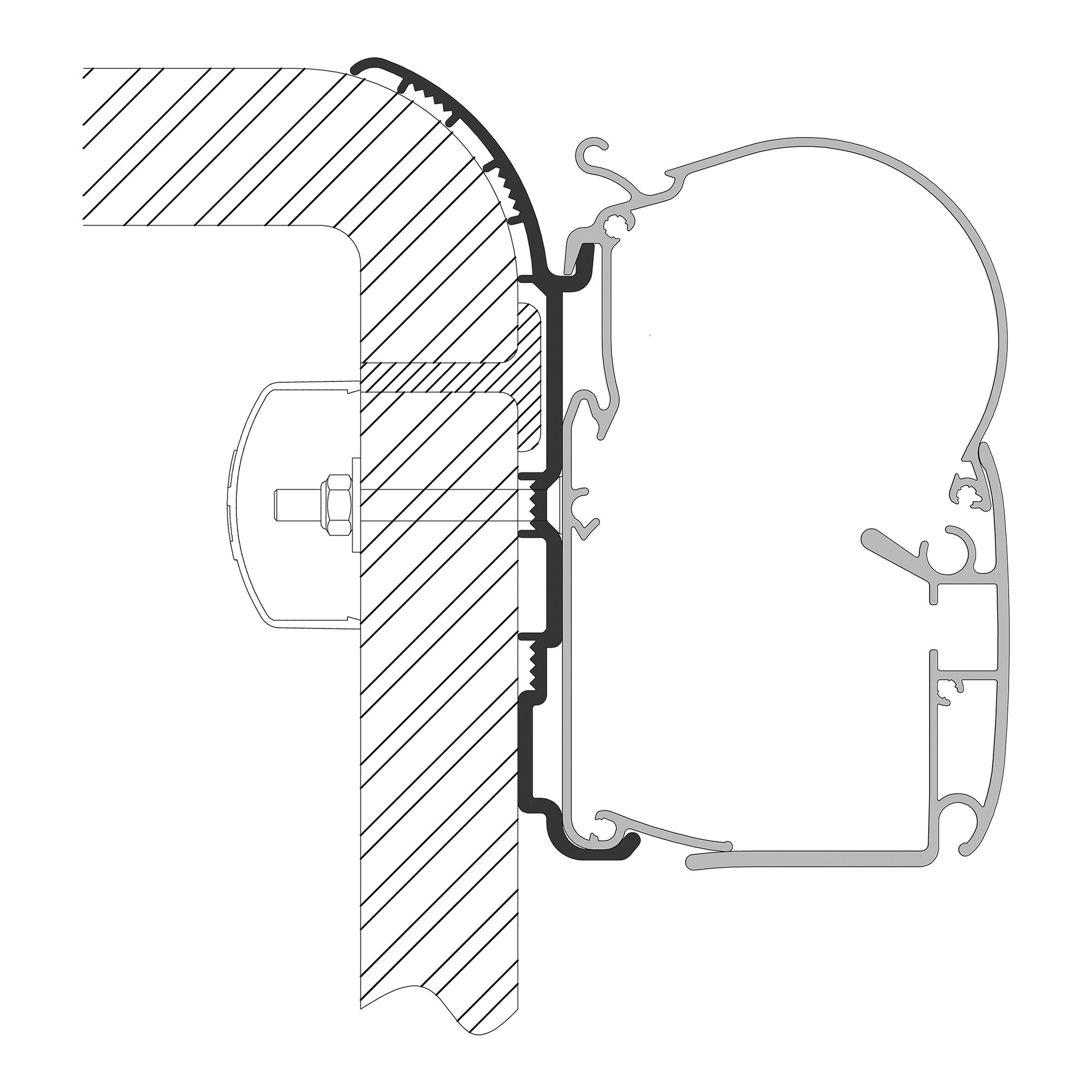 Adapter für Bürstner zu Markisen Dometic Serie 1, 4 m