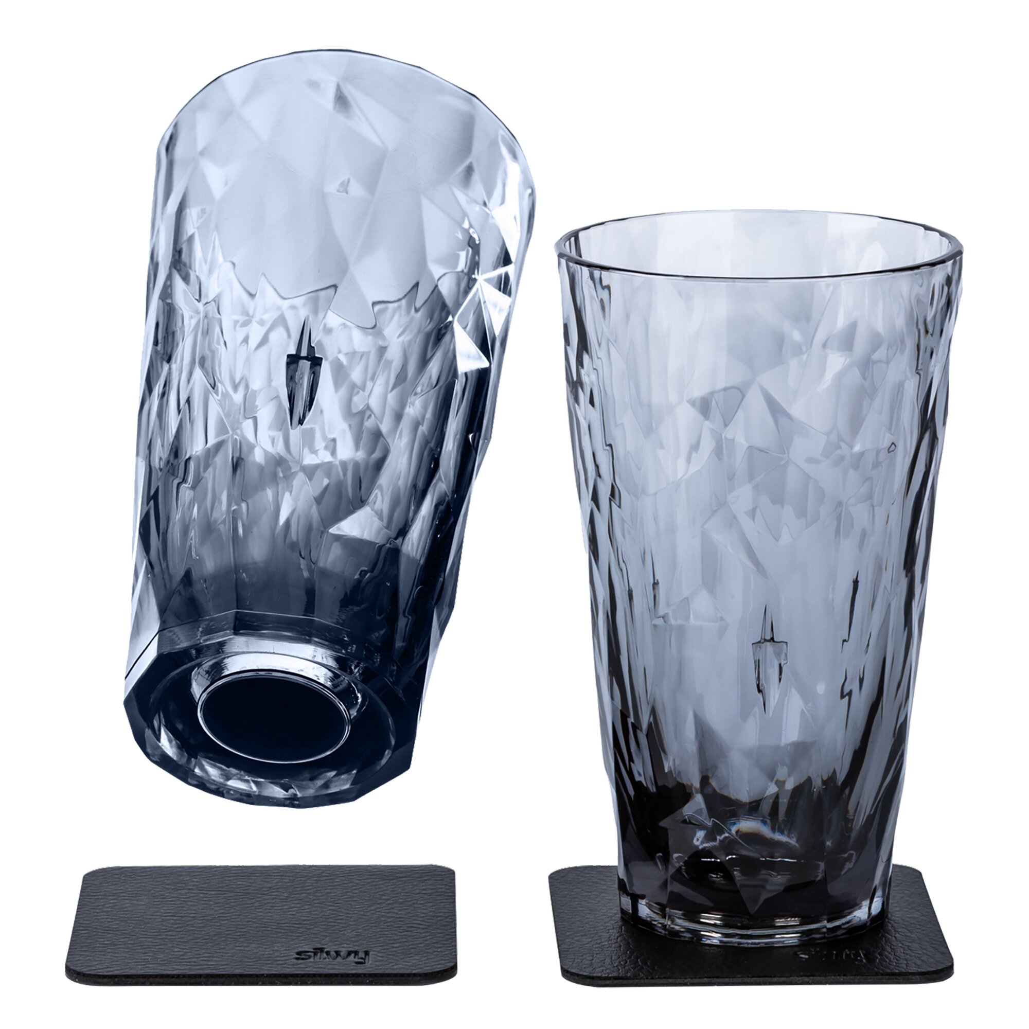 Magnet-Kunststoffgläser grau, Longdrink