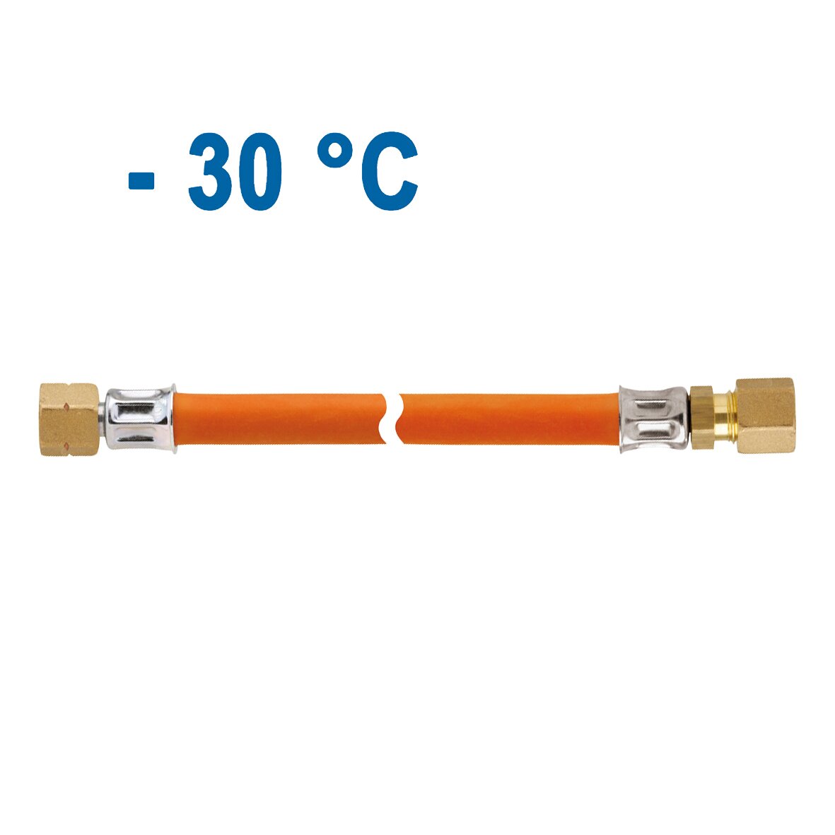 Mitteldruck-Schlauchleitung MS 10 bar, 400 mm, G 1/4 LH-ÜM x RVS 8