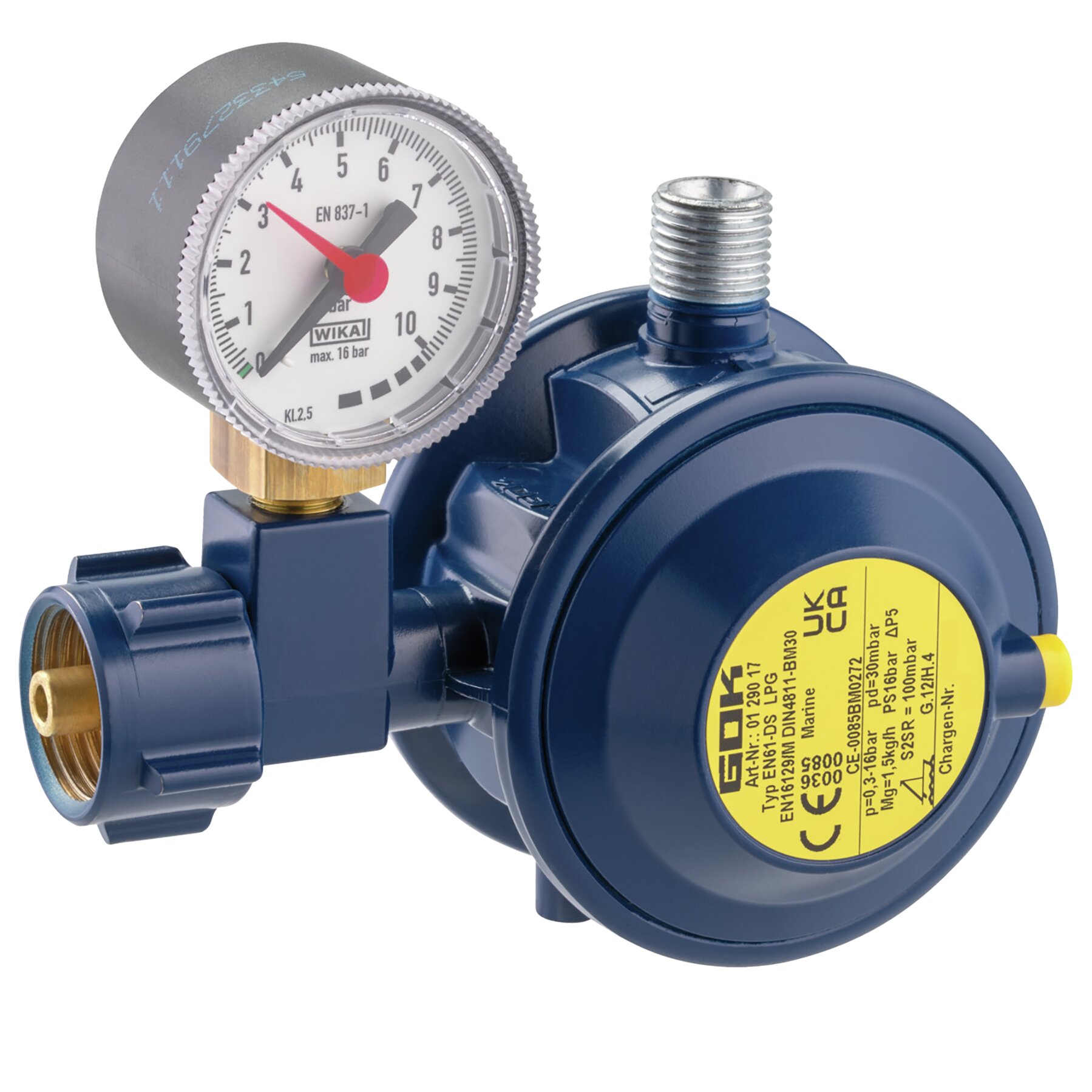 Gasregler 1,5 kg/h, KLF x G1/4LH-KN-90G UEDS MAN MAR