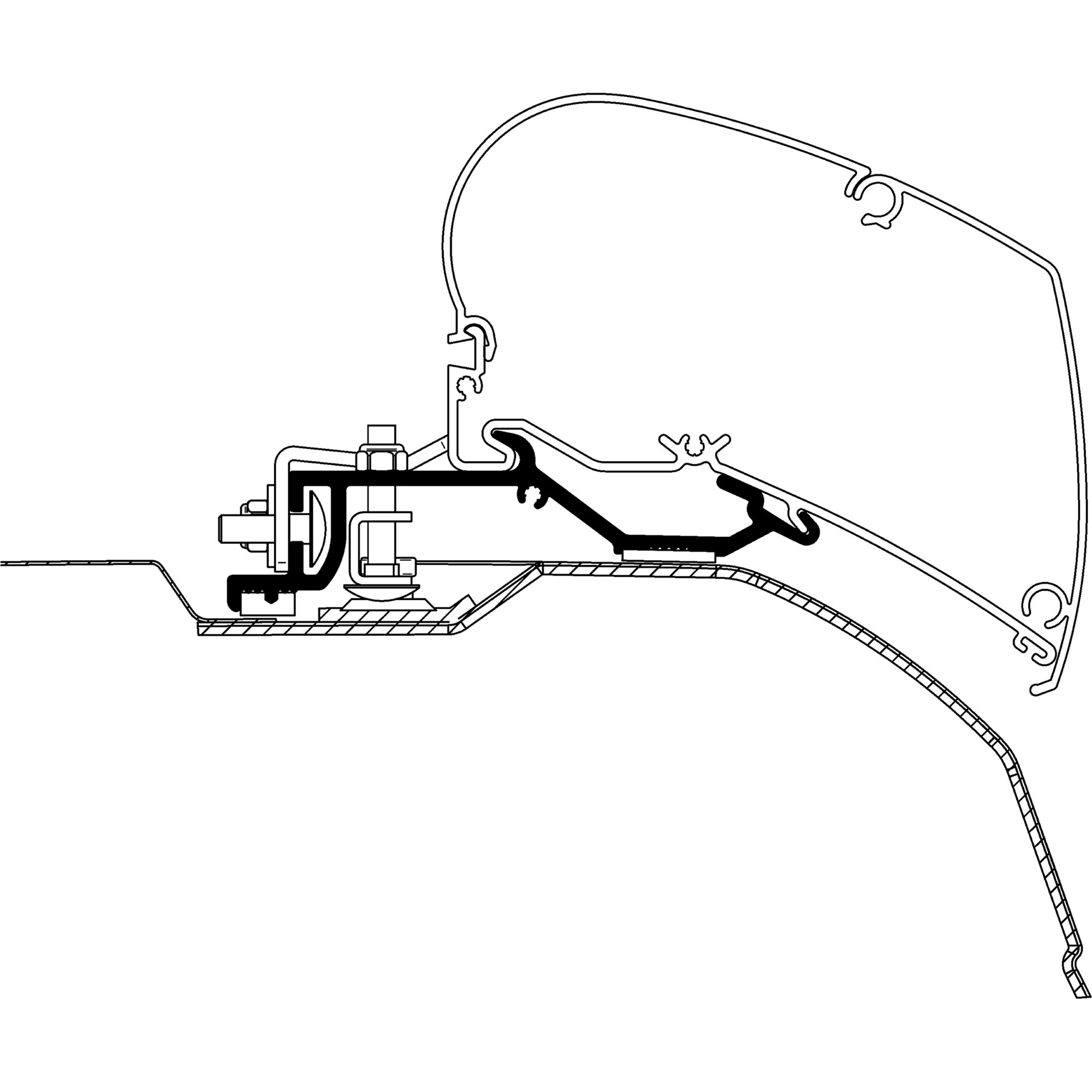 Adapter für Fiat Ducato ab Bj. 2006/07 zu TO Serie 6, 3,25 m, 3,25 m